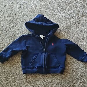 Ralph Lauren Baby Boys Hoodie Zip-Up Navy 12M
